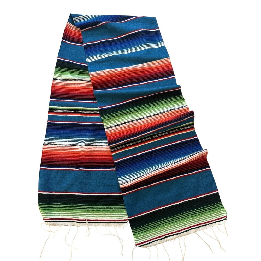 Large Authentic Mexican Blankets Colorful Serape Blankets 81X13.5